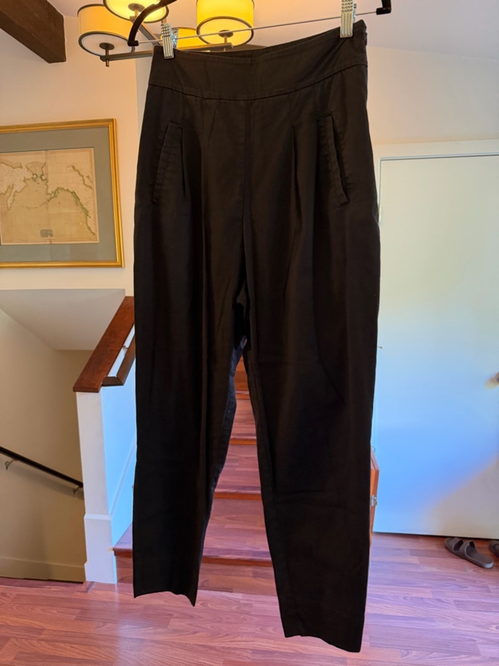High Waisted, Audrey Hepburn Style Black Pleated Tapered Pants